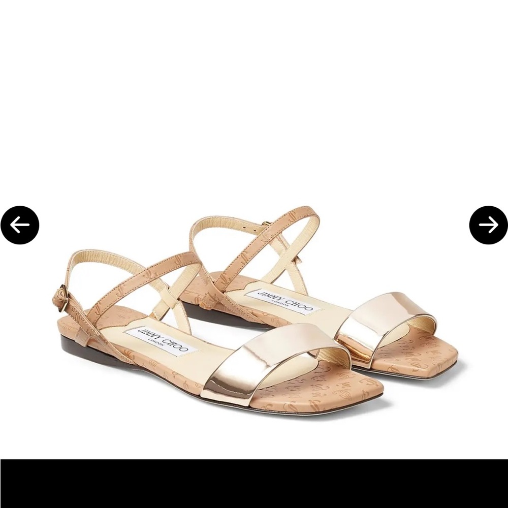 Jimmy Choo Gold and Tan Sandals Elegant Design